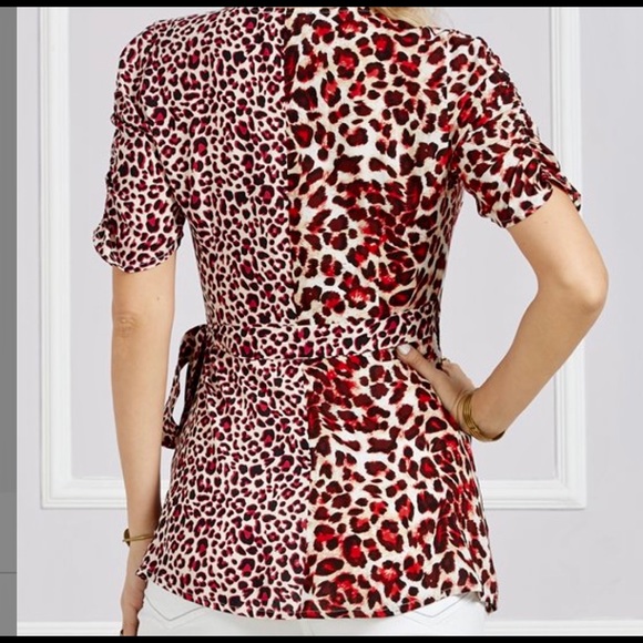 Leopard print wrap blouse (2X) - Picture 8 of 8